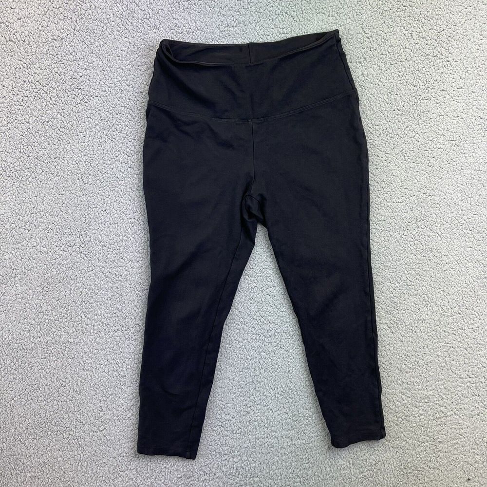 LIZ CLAIBORNE Women's Med WEEKEND Full Length Leggings Pants Black Mid Rise